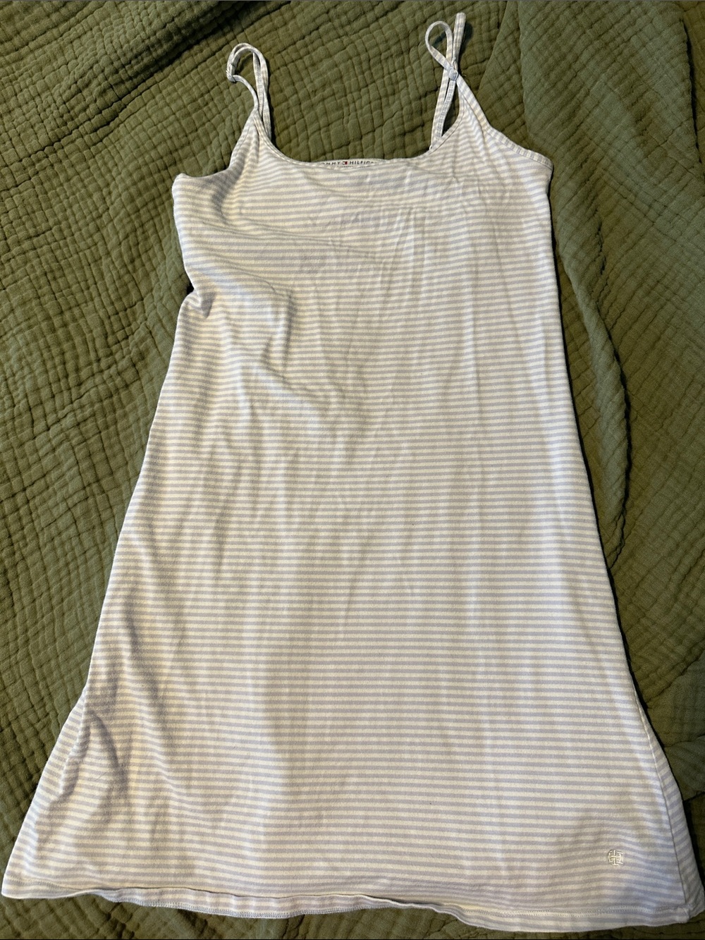 Tommy Hilfiger Light Gray & White Striped Camisole Slip